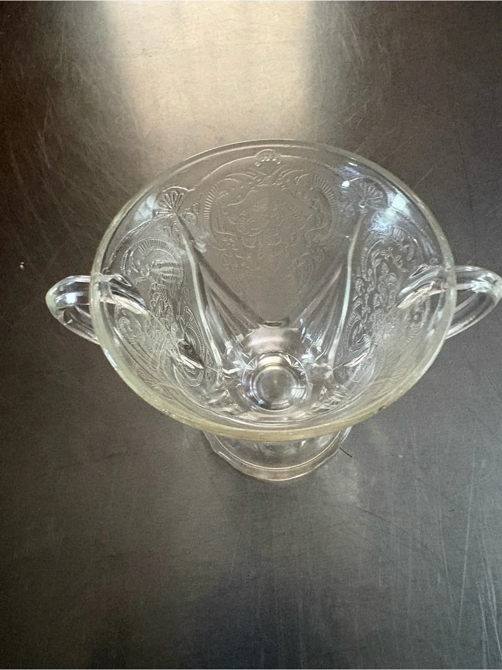 Vtg. Hazel Atlas Royal Lace Sugar Bowl Depression Glass Excellent Condition